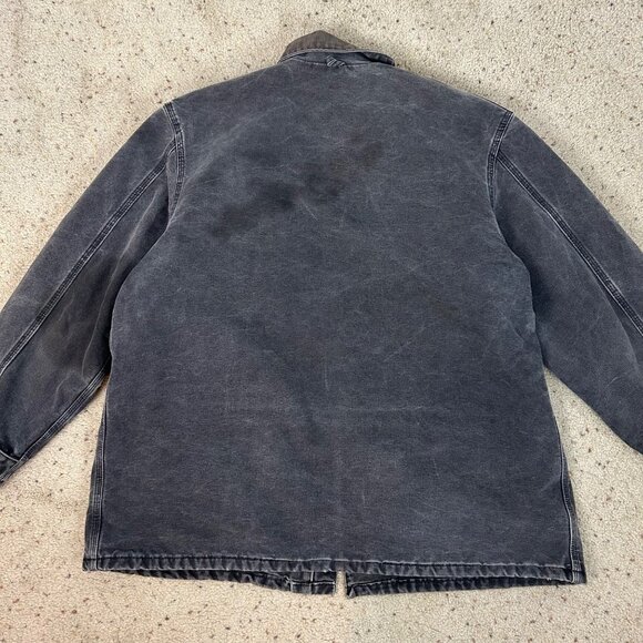 Vintage Carhartt Washed Black Chore Barn Jacket Blanket Lined Size XL Men's - Picture 5 of 10